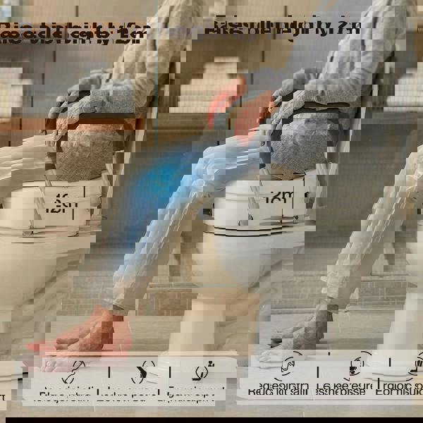 Levede Raised Toilet Seat 12cm Riser with Adjustable Arms for Elderly Disabled