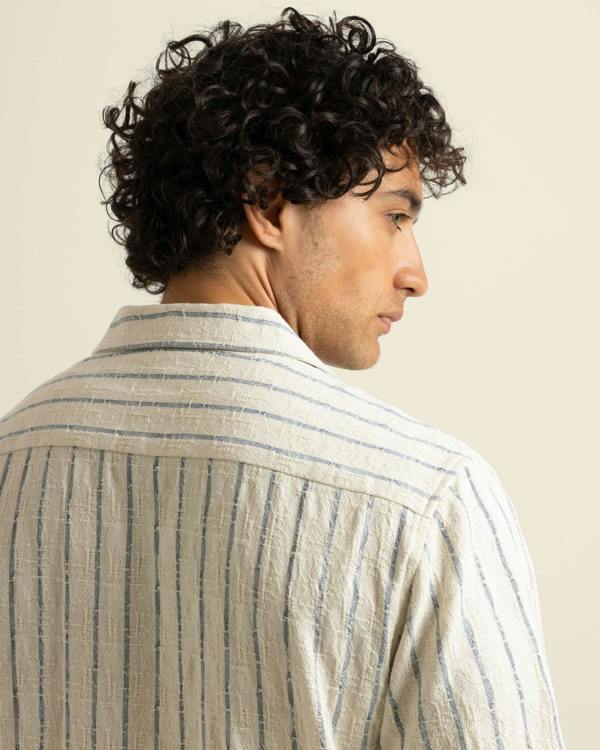 Larsson & Co Elias - Stripe Jacquard Short Sleeve Shirt
