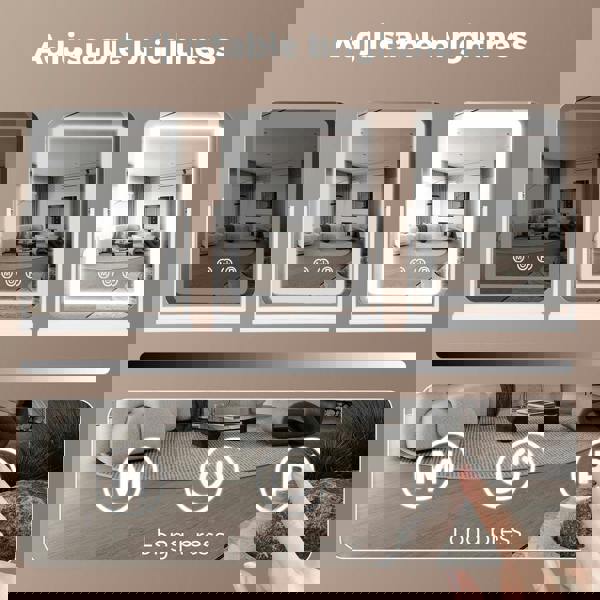 Emitto Hollywood Mirror Vanity Makeup Mirror with Lights 360°Rotation Tabletop