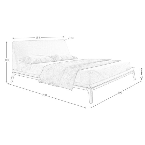 Angel Cerdá Grey Fabric Bed 7155