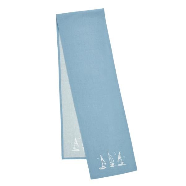 Catherine Lansfield Salcombe Boats Cotton Dining Table Runner Blue