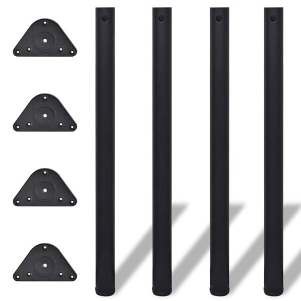 Berkfield 4 Height Adjustable Table Legs Black 870 mm