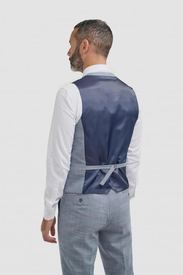 House of Cavani Camden - Men's Blue 3 Piece Check Suit