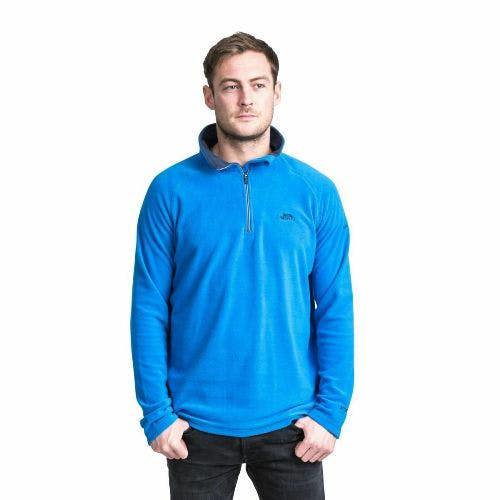 Mens Trespass Blackford Microfleece Pull Over Zip Fleece Top