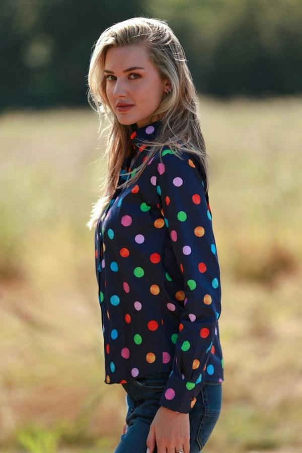 MULTICOLOUR POLKADOT WOMENS PRINT SHIRT - Premium Men's Patterned Shirt by Claudio Lugli | Bold Design, Tailored Fit, Best Printed Shirts