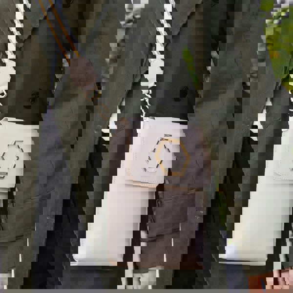 Alice Wheeler Brompton Crossbody Bag – Gold Honeycomb Bee