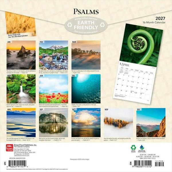 Religion Psalms Calendar 2027, Wall Calendars, Month To View, Lifestyle, Gift