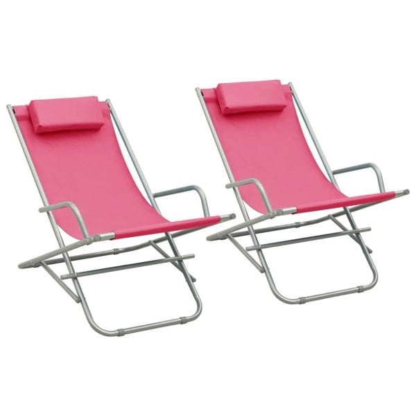 Berkfield Rocking Chairs 2 pcs Steel Pink