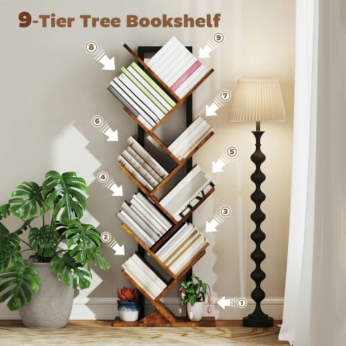 Wyld Haus Varani Wood Wood Effect 8 Section Tree Style Bookcase