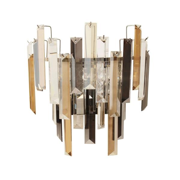 Pagazzi Lighting Onega 1 Light Champagne and Smoked Crystal Wall Light
