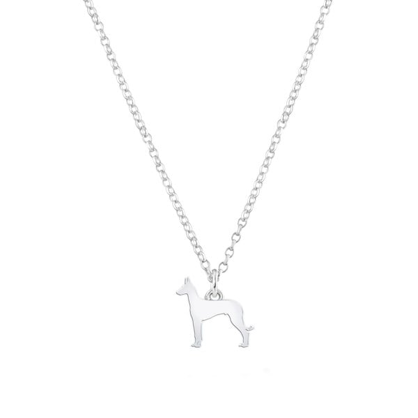 Mylee London Ibizan Hound Silhouette Silver Necklace - Personalised