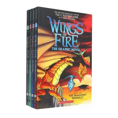 Scholastic Wings of Fire Graphix 4 Books Box Set (The Dragonet Prophecy, The Lost Heir, The Hidden Kingdom and The Dark Secret)