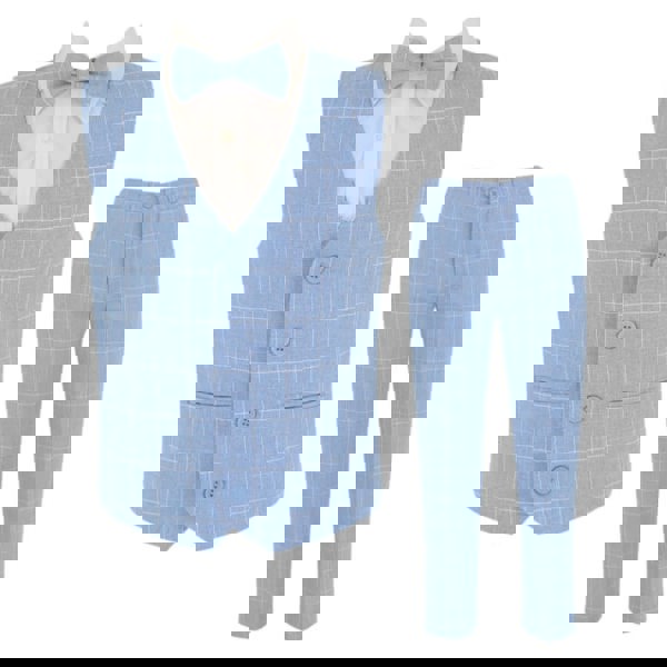 ESam Bellamy Blue Check Trouser Suit