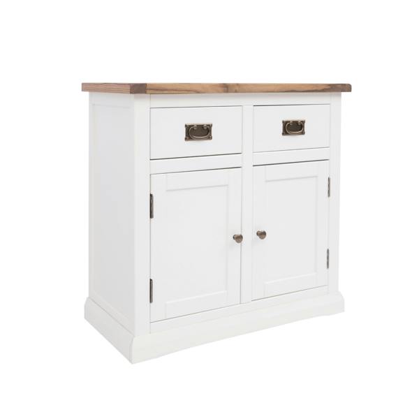 Cabinet Bits Cosenza Off White 2 Drawer 2 Door Sideboard Chrome Cup Handle