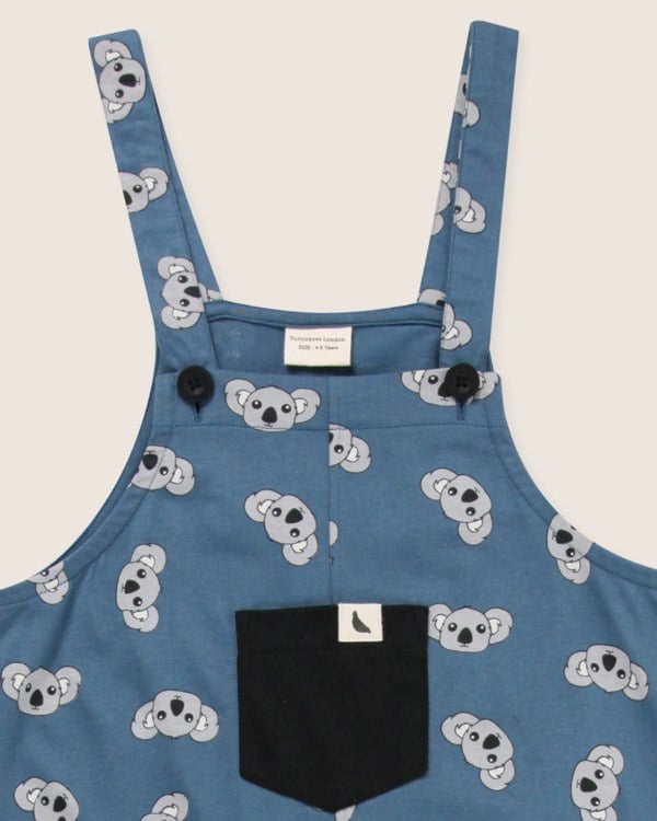 Organic Cotton Blue Koala Print Dungarees - image 4