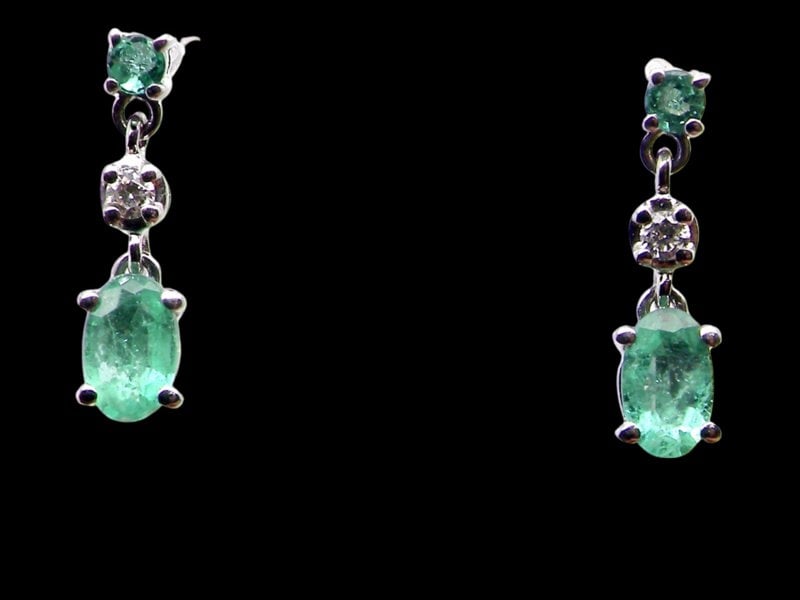 emerald and diamond earrings