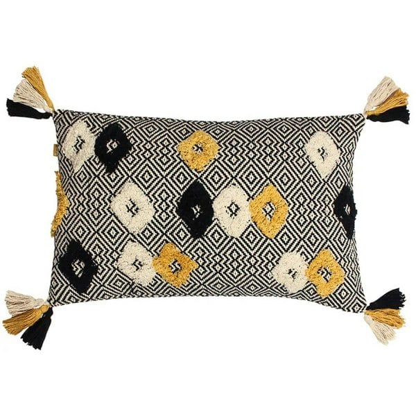 Furn Benji Tufted Cushion Cover - Black/Ocher