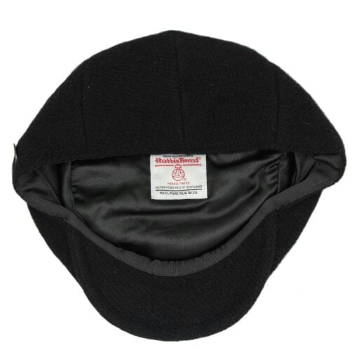 Heather Hats & Accessories Genuine Harris Tweed Wool Flat Cap, Satin Lining, Outdoor Wear, Ink