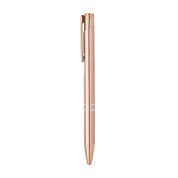 MidOcean Bern Rose Recycled Aluminium Ballpoint Pen - Beige/Red - 