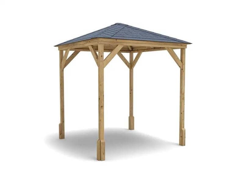 Dunster House Wooden Gazebo, 2m x 2m Heavy Duty Garden Shelter Pressure Treated, Roof Shingles Utopia 200