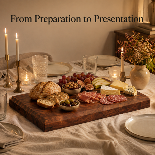 Downton Interiors Sussex Pro Chef Bevelled Edge Acacia Wood Chopping Board - Extra Large (70cm x 50cm)