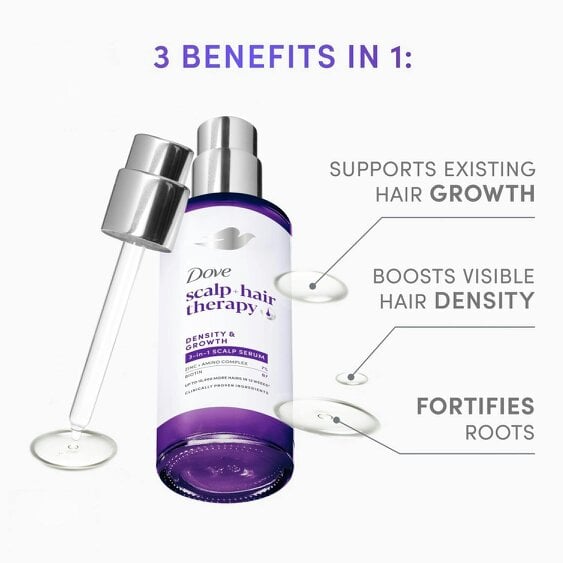 Dove Scalp+ Hair Therapy 3in1 Serum - Density & Growth, Biotin & Zinc 12x45ml