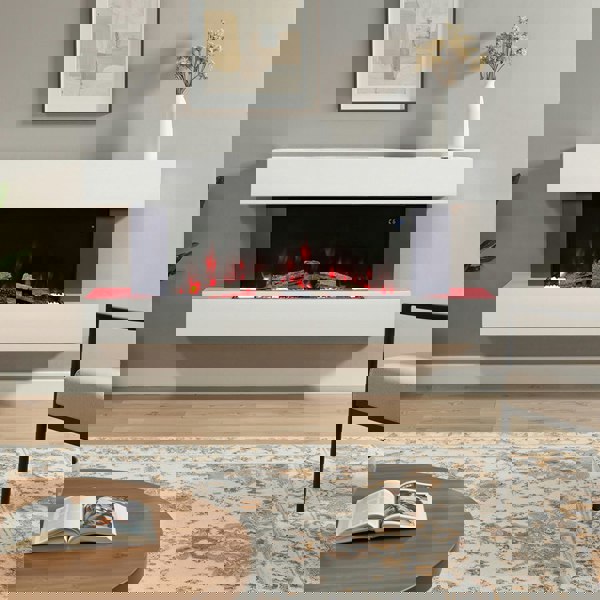 52 Inch Contemporary Wall Mounted/Freestanding Fireplace Mantel for Living Room