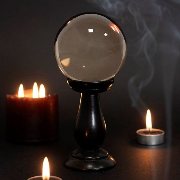 Serano Small Smoke Grey Crystal Ball on Stand