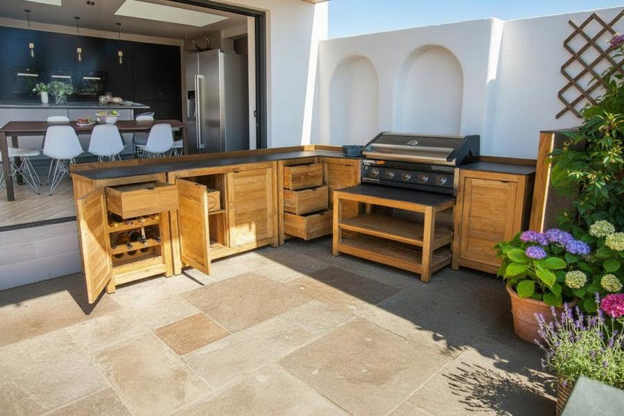 Ocean Designs Barletta Teak Outdoor Kitchen Set 1