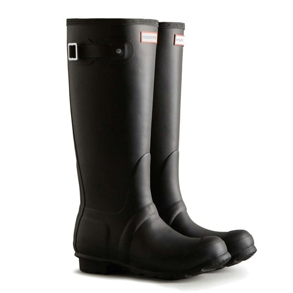 Hunter Womens Hunter Original Tall Insulated Shearling Lined Winter Wellington Boots Black