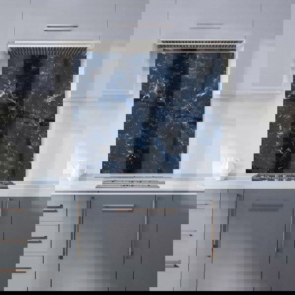 Warren Reed - Designer Navy Blue Quartz Effect Kitchen Splashback