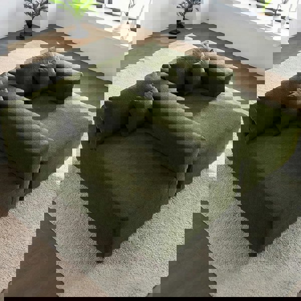 Detail view of Ortega Modular Sofa Bed, Three Seater Corner Sofa Bed, Boucle with corner sofa monthly payments