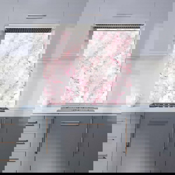 Warren Reed - Designer Pink And White Quartz Effect Kitchen Splashback