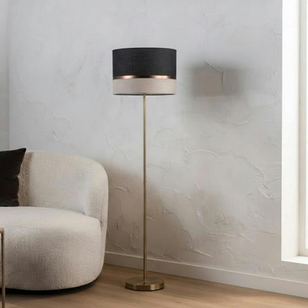 Garden Greatness Brown Velvet Stripe Floor Lamp Statement Light
