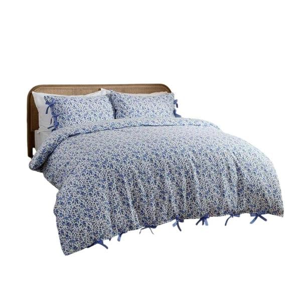 Wylder Hannah Reversible Cotton Floral Duvet Cover Set - Blue