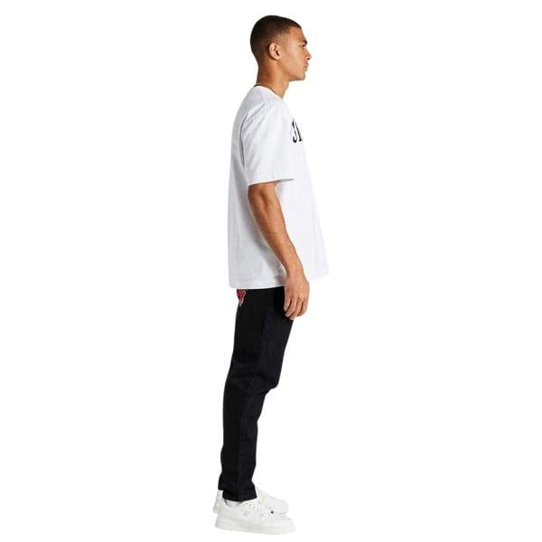 SikSilk Mens St Jean Denim Floral Embroidery Regular Jeans - Black - 