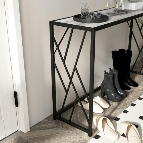 Wyld Haus Toli 120cm Metal And Wooden Grey Industrial Console Table