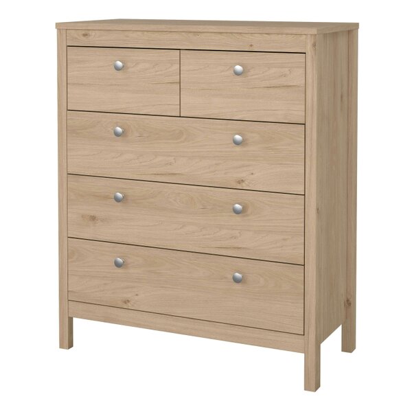 Wyld Haus Gossmere Hickory Oak Effect Chest 5 Drawers