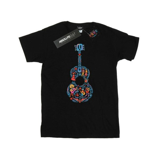 Disney Mens Coco Guitar Pattern T-Shirt - Black
