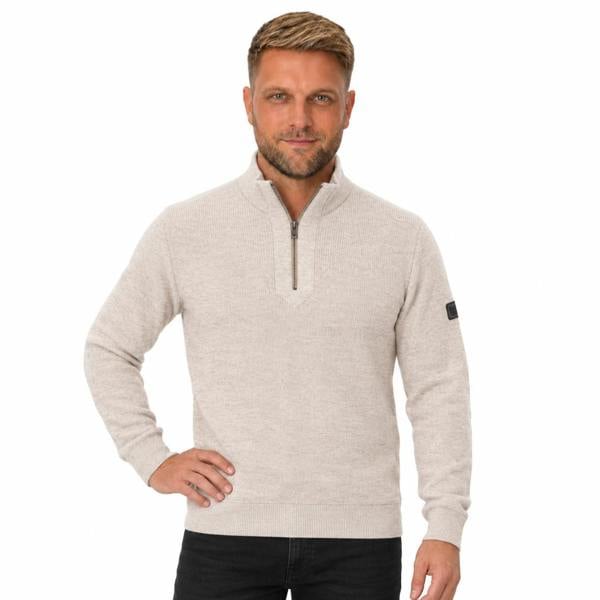 Barbour International Crawley Funnel Zip Neck Jumper Concrete