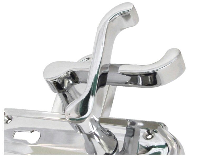 EDH Door Hardware Polished Chrome Lock Door Handles Ashford Ashworth Victorian Scroll Door 170mmx1