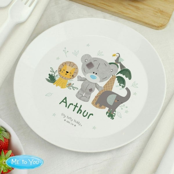 Personalised Memento Company Personalised Tiny Tatty Teddy Jungle Animals Plate