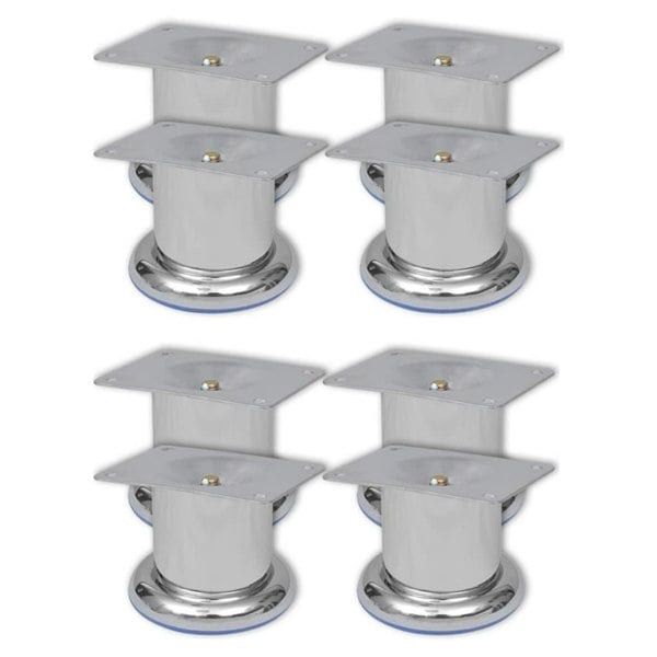 Berkfield Sofa Legs 8 pcs Round Chrome 60 mm