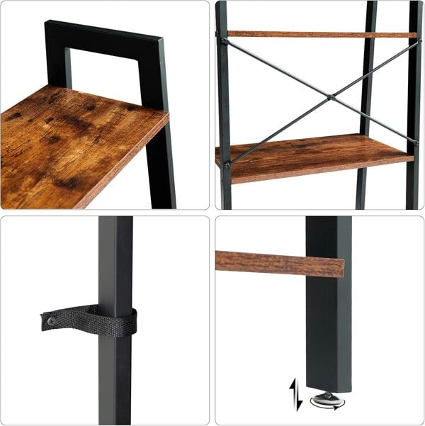 Modcraft 5-Tier Ladder Shelf - Industrial Bookshelf and Plant Stand