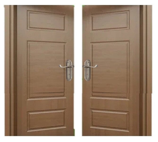 EDH Door Hardware Satin Nickel Door Handles - Askworth Internal Door Handles with Bathroom Sash