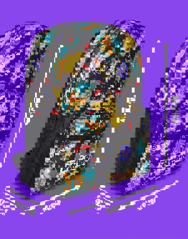 Pokemon Boys Black Character All Over Print Backpack (One Size)