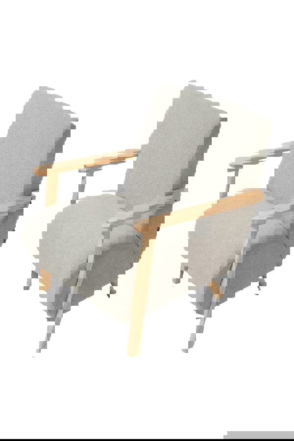 Living and Home Grey Chenille Upholstered Armchair