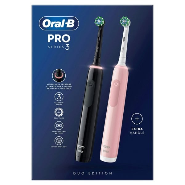 Oral-B Pro Series 3 Electric Toothbrushes - Black & Pink