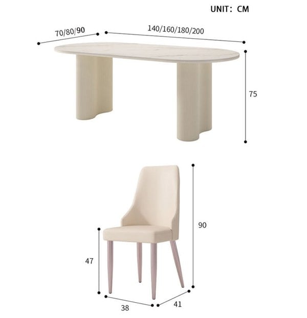 Peru Oval Dining Table, White with eight seater dining table