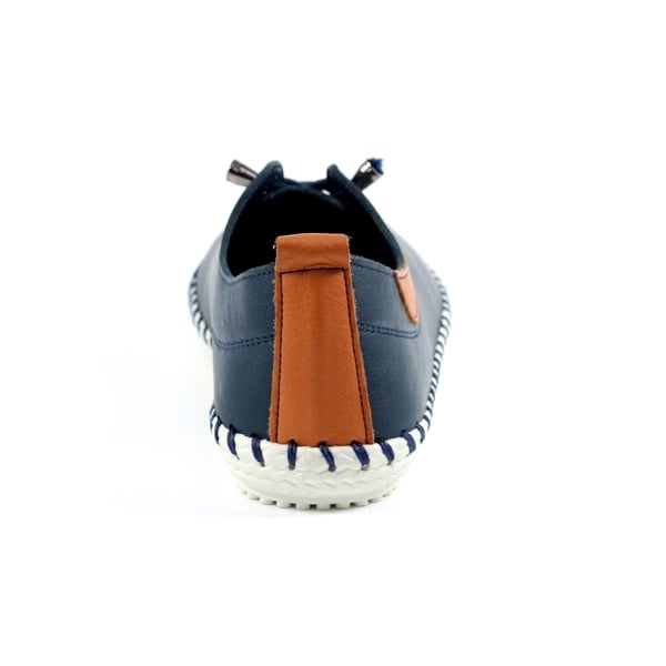 Lunar Women's St Ives Leather Plimsolls - Navy